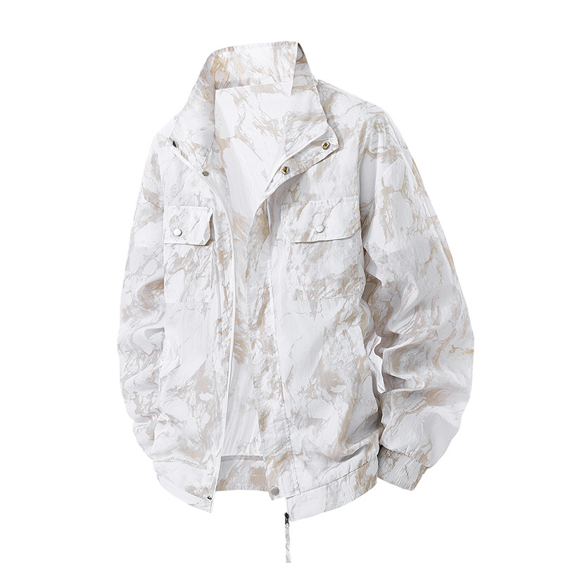 Imagen tridimensional en 3D] Ropa de protección solar de talla grande de seda de hielo M-8XL para hombres UPF50 protección UV para parejas Ropa de protección solar fresca image 7