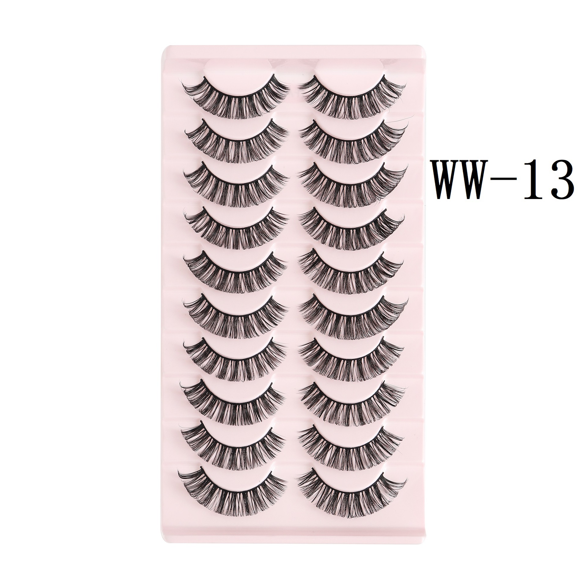 Nuevo ruso pestañas falsas DD curvadas gruesas pestañas europeas y americanas diez pares de pestañas naturales del encanto de la fibra química