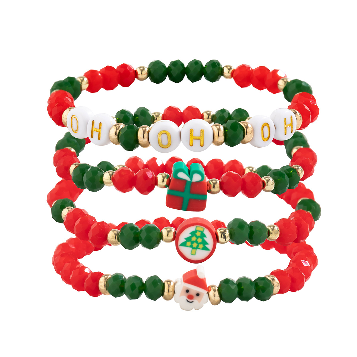 Cute Streetwear Letter Snowflake Soft Clay Christmas Women's Bracelets display picture 5