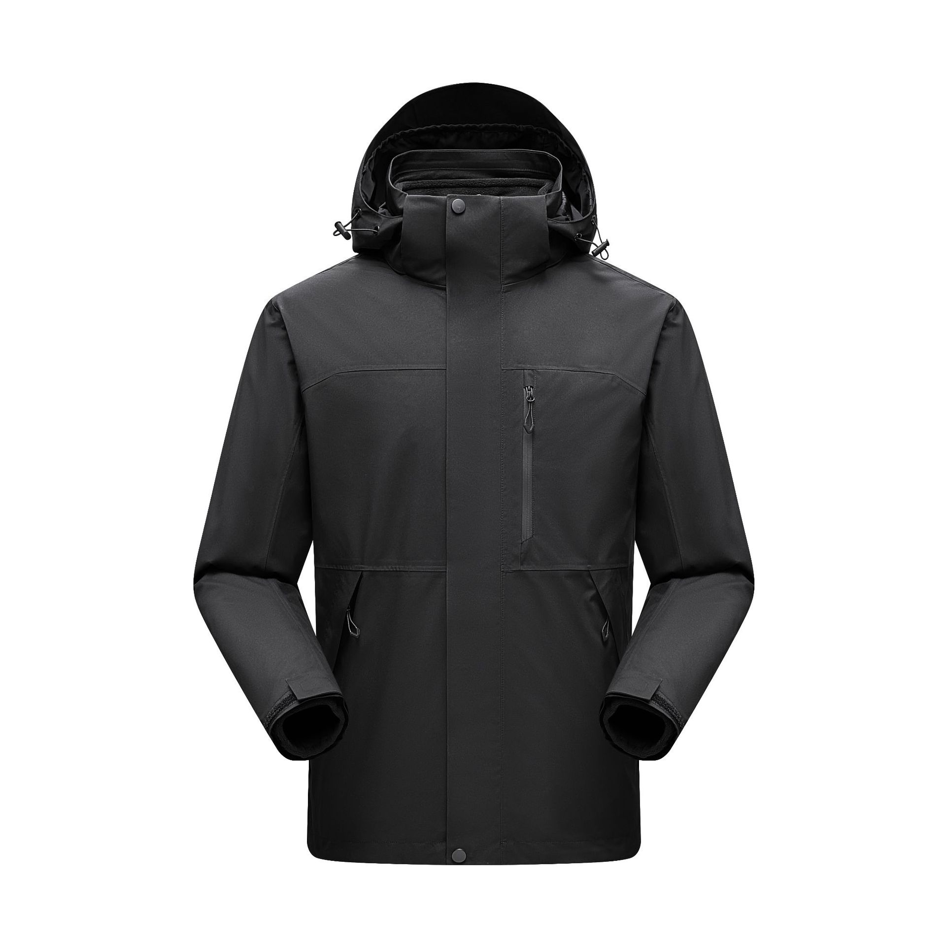 Bird 's House al aire libre tres en uno hombre tecnología tela a prueba de viento frío verdadero chaqueta impermeable a prueba de lluvia para hombres