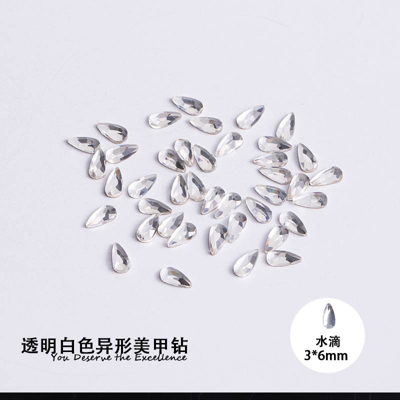 물방울 3*6mm 흰색 평평한 바닥 특수 모양