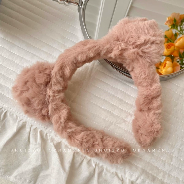 Dark pink bear ear headband FG231-02