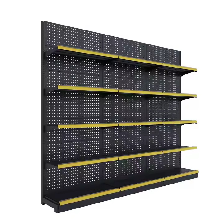 Tienda de fábrica de origen estante de exhibición minorista de metal duradero estante de exhibición de productos de supermercado