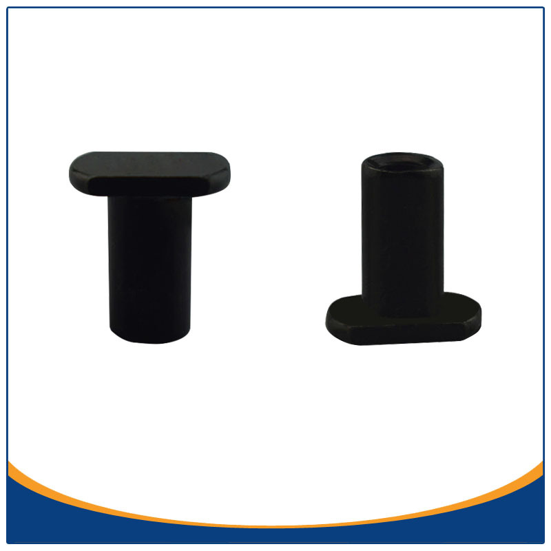 半空心铆钉东莞多工位厂家直销 M5铁质黑锌圆角矩形内牙T帽