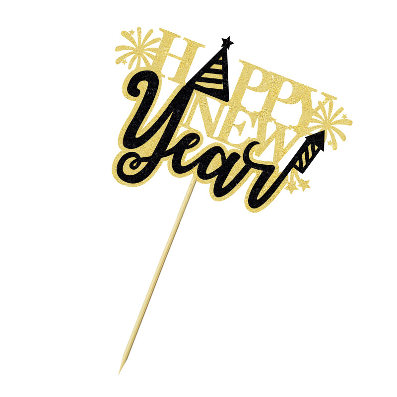 2025 Happy new year fireworks cake insert New Year Spring Festival party decoration plug in_voghion.com