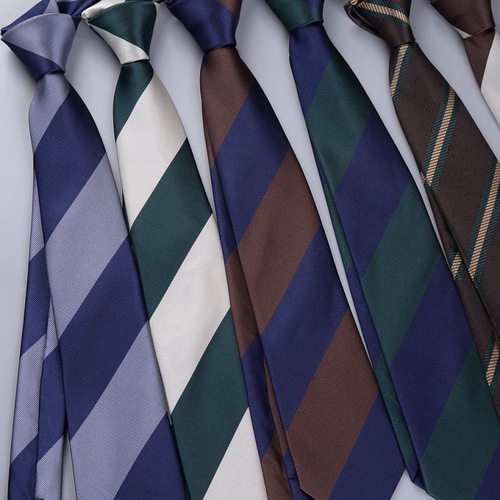 领带真丝领带潮流男士条纹手打结英伦棕绿蓝西服衬衫百搭复古