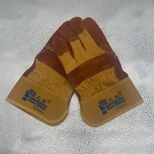 工友牌驳掌短皮装配工手套电焊手套厂家直销可开发票防烫加厚防护