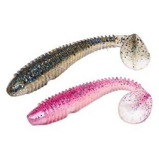 SEELUCKER Threaded T-Tailed Soft Bait Lead Hook Inverted Fishing Texas Slowly Sinking Perch Mandarin Fish Crowned Luya Spiral Soft Worm