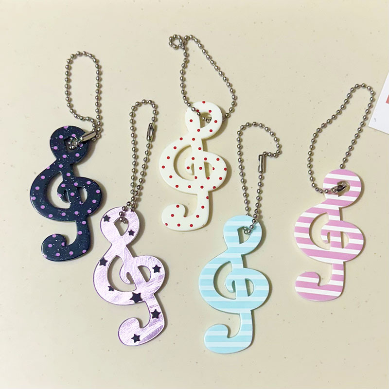 New Musical Note Cartoon Star Keychain Pendant Sweet and Cute Bag Pendant Acrylic Pendant Fine Glitter