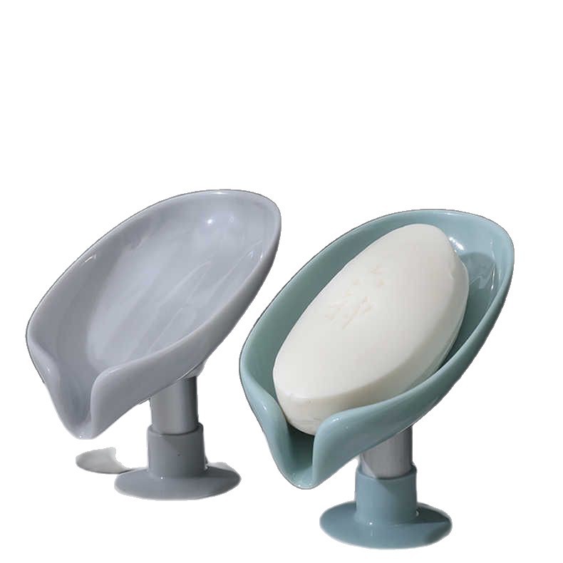 Caja de jabón de baño drenaje de jabón estante de almacenamiento de jabón sin perforación tipo caja de jabón colgada en la pared caja de drenaje de hoja #