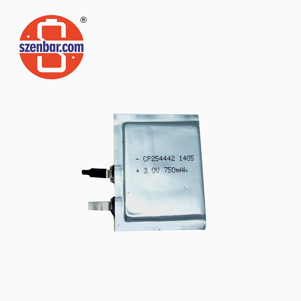 Flat  Prismatic 菱形 扁平软包锂锰电池CP254442 750MAH 3V 厂家