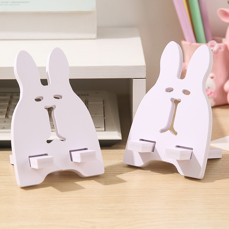 Conejo creativo soporte de teléfono móvil estante de televisión de dibujos animados escritorio plano estante de almacenamiento simple