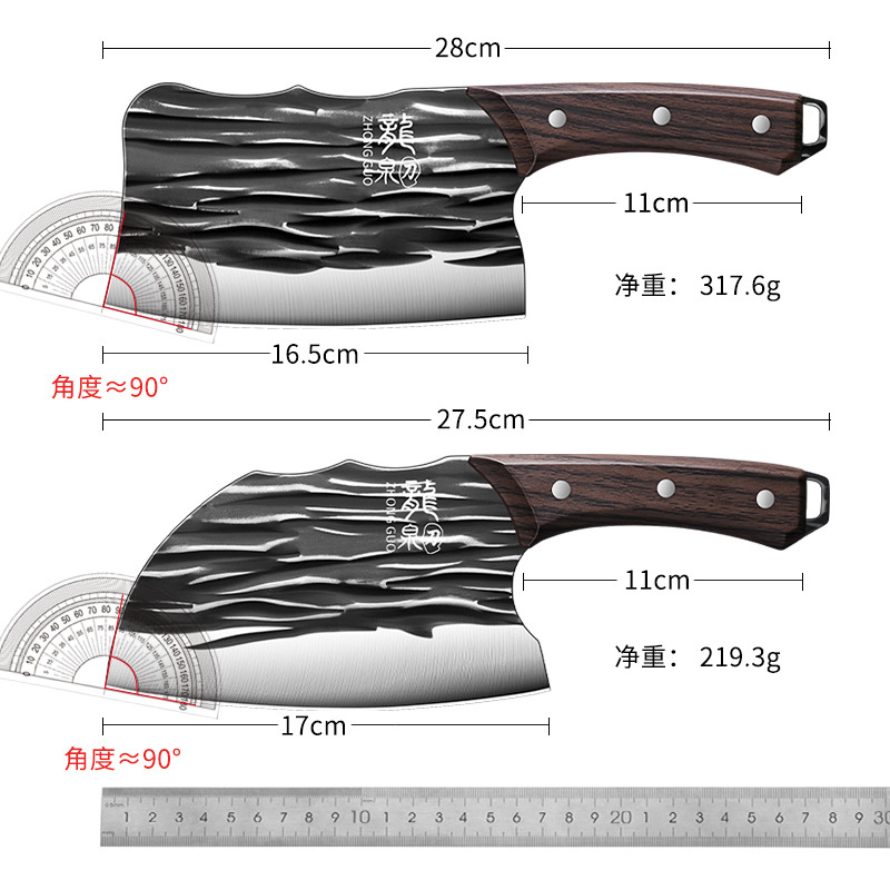 Cuchillo de cocina Longquan forjado a mano herramientas de corte de corte de huesos de cocina de acero inoxidable