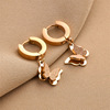 Golden earrings stainless steel, jewelry, European style, does not fade, pink gold, wholesale