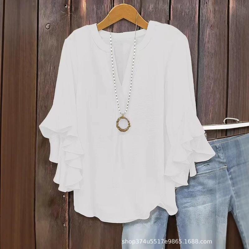 Supports Multi-Platform Dropshipping 2026 Cross-Border Short-Sleeve T-Shirt with Digital Print and Patchwork, Loose-Fitting Women's Clothing Supports Multi-Platform Dropshipping 2026 Cross-Border Short-Sleeve T-Shirt with Digital Print and Patchwork, Loose-Fitting Women's Clothing