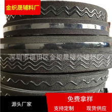 厂家直销运动服环保滴胶防滑带硅胶弹力松紧带圆点双波浪定logo