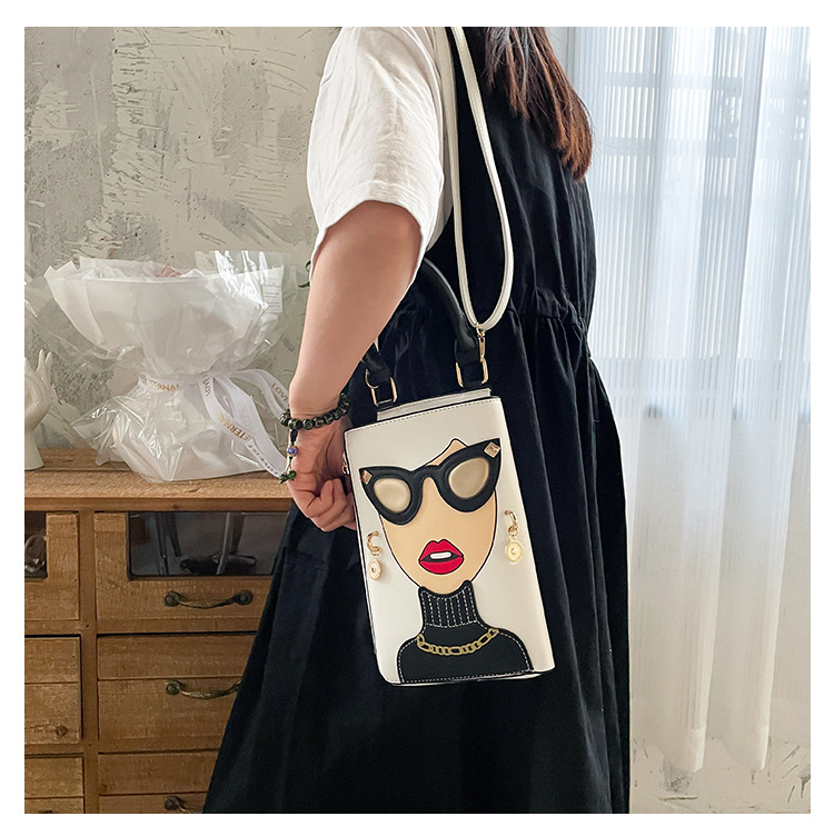 345g Weight Cotton Lining Material Sewing Thread Fashion Element Zipper Closure Type Single Shoulder Strap Strap Type Crossbody Bag Bags Type Casual, Shopping Occasion Pu Leather Material Human Pattern All Seasons Season Women's Gender Streetwear Style Square Shape Medium Size Women's Medium Pu Leather Human Streetwear Sewing Thread Square Zipper Crossbody Bag 5