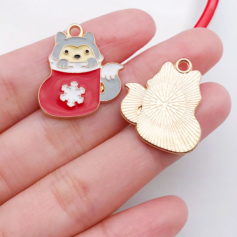 30種類のクリスマスツリーを混ぜた老人雪花ヘラジカ滴油合金ペンダント手作りdiyペンダントアクセサリー|undefined