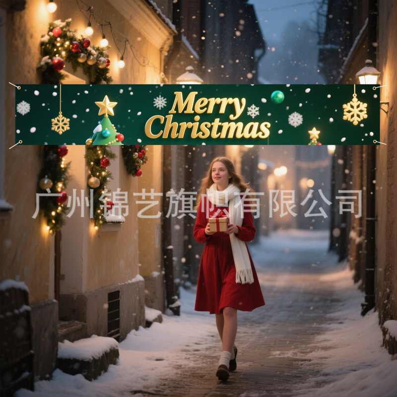 クロスボーダークリスマスパーティー装飾バナーサンタクロース雪だるまクリエイティブフラッグアレンジメント雰囲気バナー|undefined
