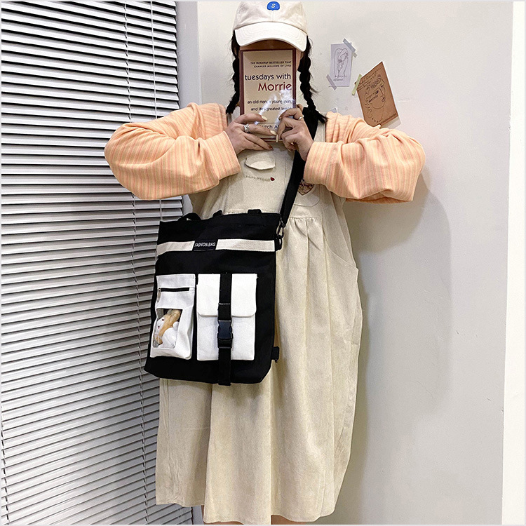 Factory wholesale 2021 new Korean-style canvas handbags, large-capacity multi-functional student cloth bags, four-use bags undefined