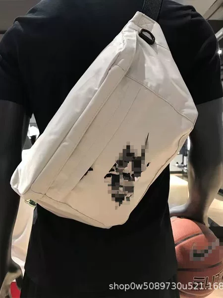 Cross-border Large Capacity Trendy Brand Canvas Crossbody Bag Men's and Women's Sports Bag Internet Popular Shoulder Bag Chest Bag Fitness Running Outdoor