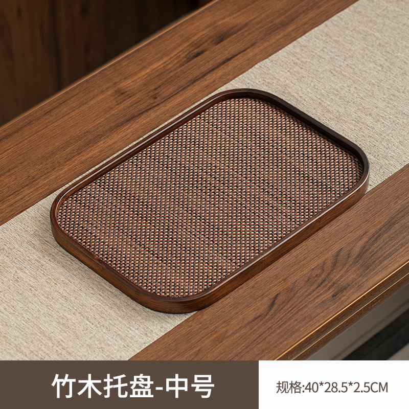 40*28*2.4 walnut square tray + placemat [circle series]