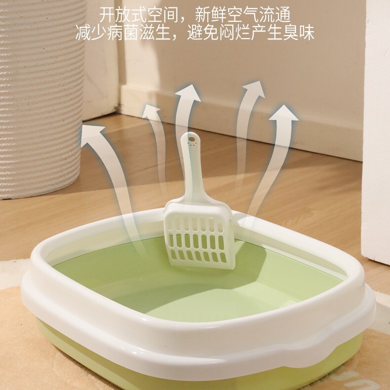 简约椭圆形猫砂盆超大号现货批发 幼猫专用防外溅砂半封闭猫屎盆|undefined