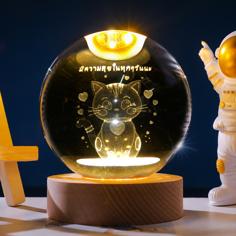 Bola de cristal-gato de 6cm