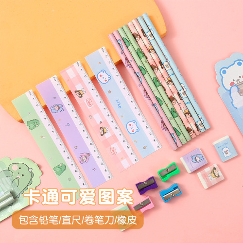 Dasheng Cartoon Pencil Set Pencil Five-piece Set Children's School Supplies Kindergarten Elementary School Stationery Gift Wholesale