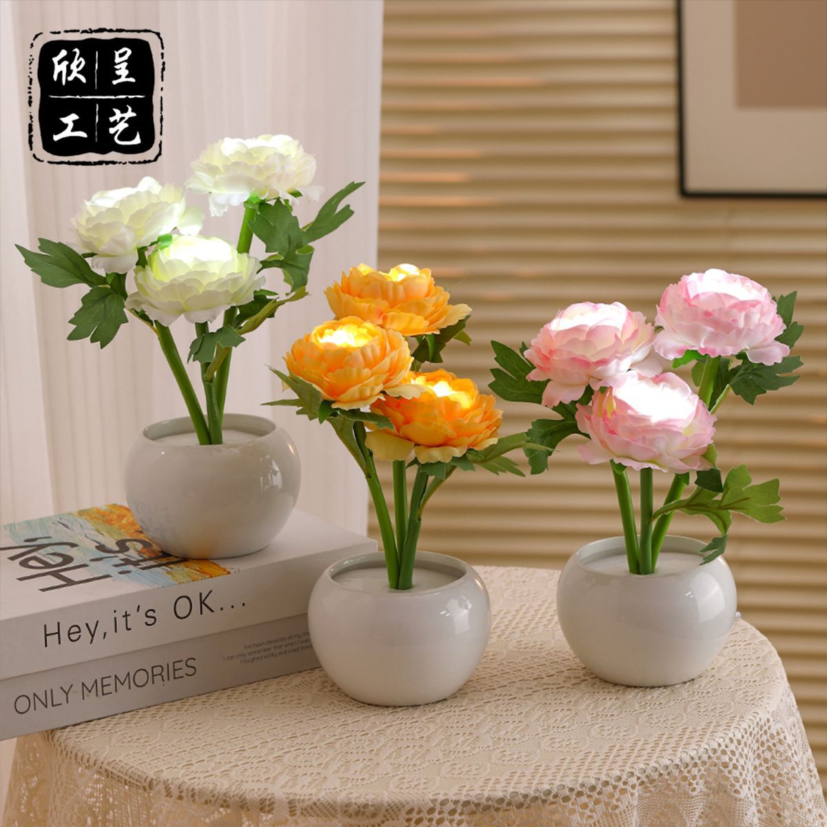 Transfronteriza mayorista regalos de día en la atmósfera rosa lámpara de noche dormitorio decoración de cabezal de cama lámpara de escritorio floral