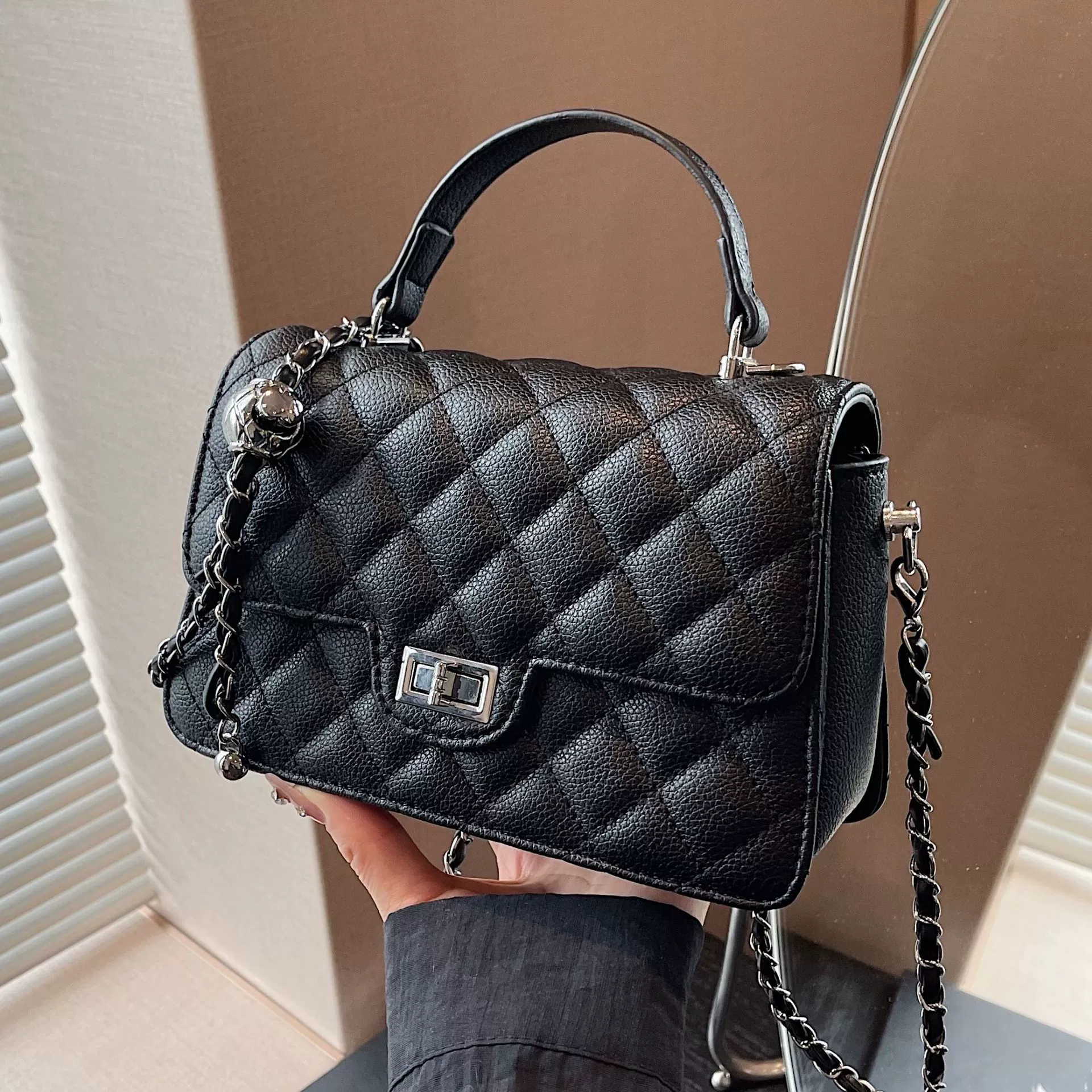 Цепь, сумка через плечо, сумка на одно плечо, переносная подмышка, стиль Chanel, сумка-цепь