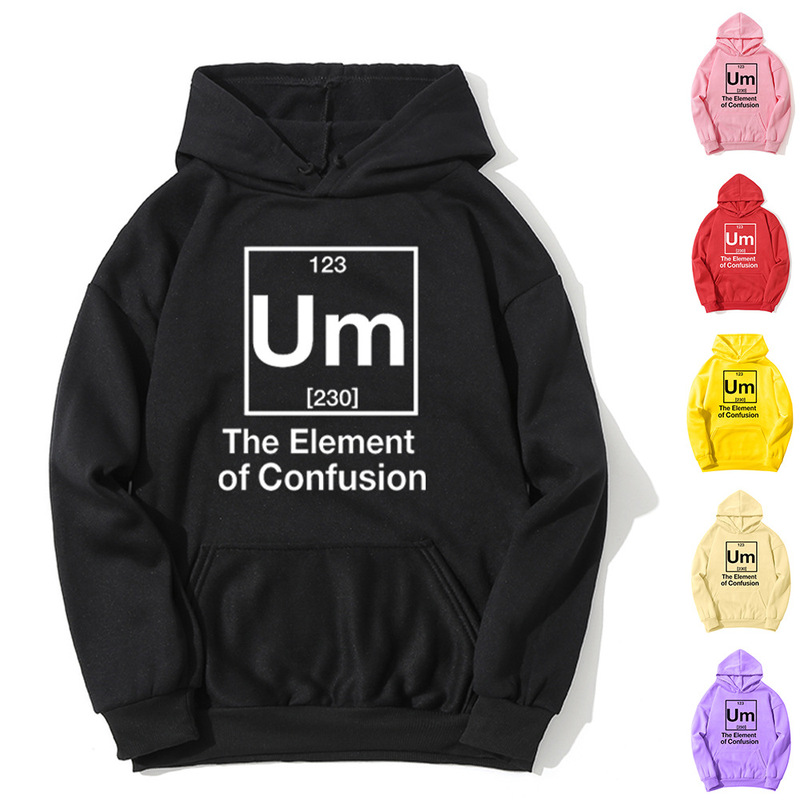 The element of confusion European and American Women's Printed Hooded Sweater Hoodie with Hood Pocket for Autumn and Winter