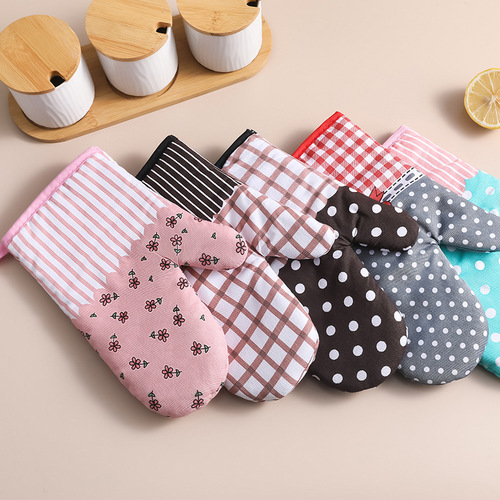 New microwave oven gloves household high temperature resistant thickened anti-scalding gloves kitchen supplies heat-resistant oven baking gloves