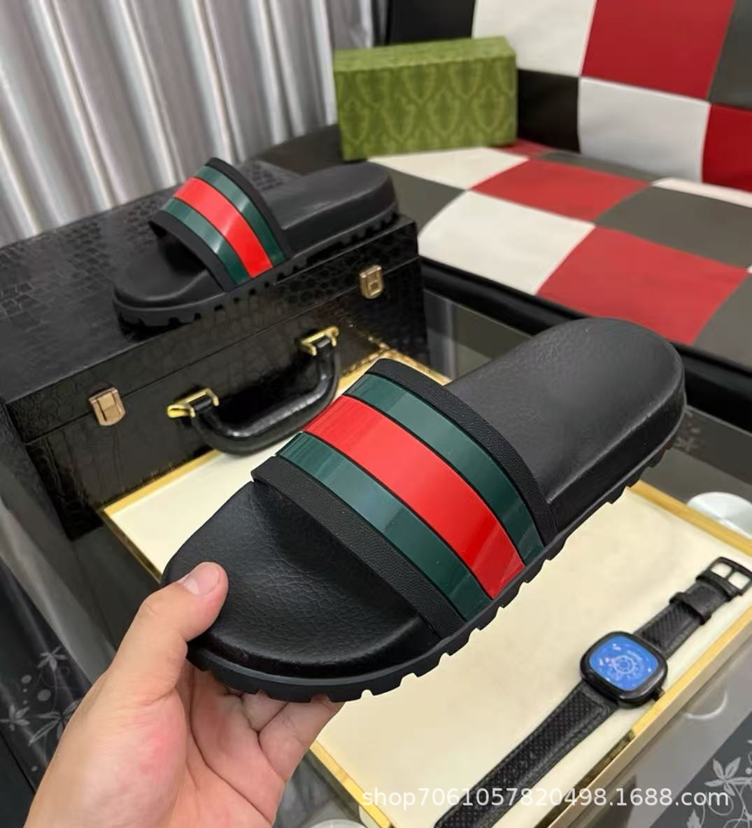 Estación europea de comercio exterior G casa zapatillas para parejas cómodas con una sola zapatilla de playa para el hogar