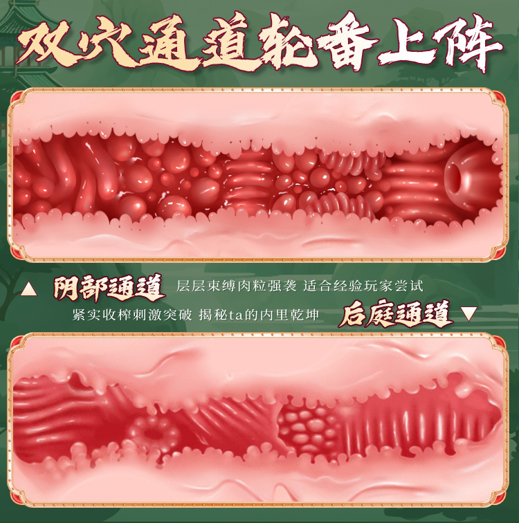 Male Masturbation Cup with Vaginal and Buttocks Design, Manual TPE Stroker — detail image 10