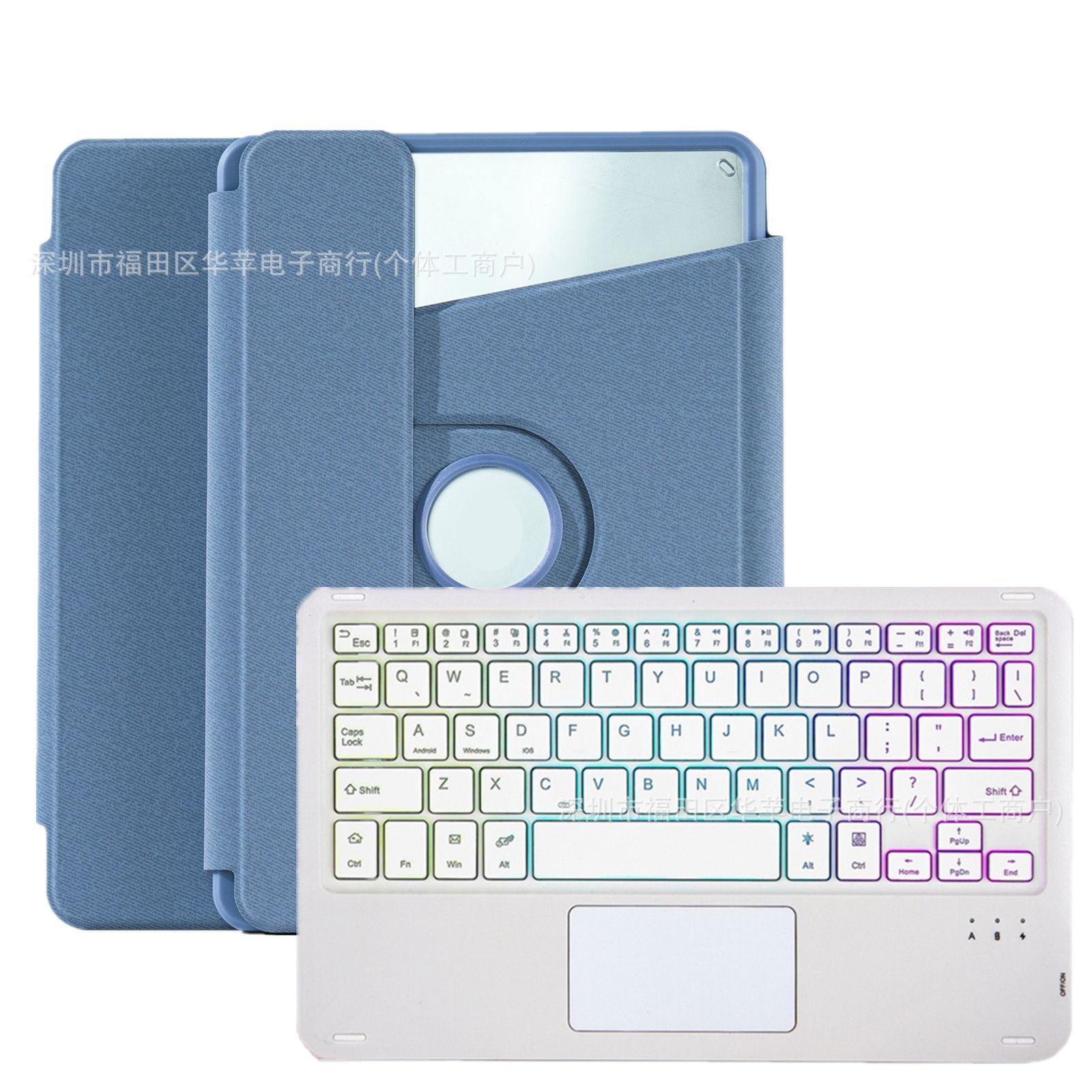 Adecuado para Xiaomi 6Pro RGB retroiluminación Bluetooth teclado funda de cuero Redmi SE11 acrílico giratorio 11.5 teclado funda