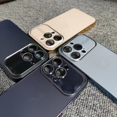 New large window electroplated original machine color case for Apple iPhone 15, suitable for iPhone 14 Pro Max, matte protective cover