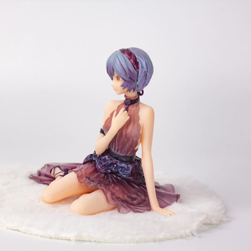 二次元アニメショートヘア座り姿勢ドレス綾波レイシャーシ装飾品フィギュア装飾品モデル卸売|undefined