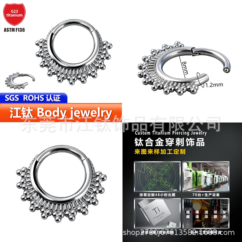Pointed titanium steel lip stud product view