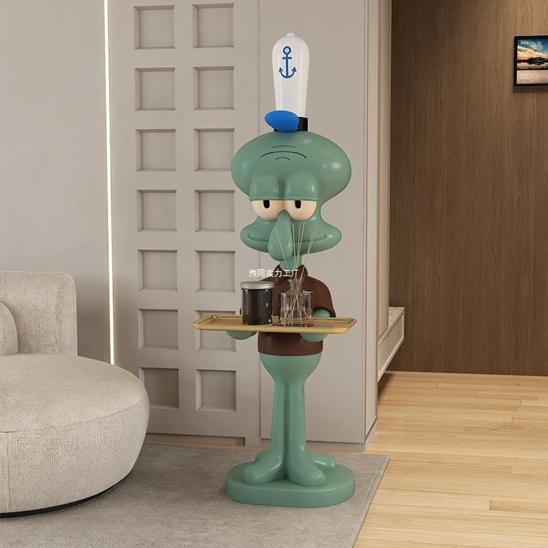 Squidward クリエイティブトレイ装飾品リビングルーム収納ホームストレージ樹脂漫画デスクトップ装飾|undefined