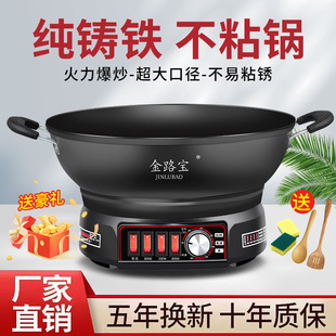 Electric Wok Multifunctional Household Electric Hot Pot Cast Iron Electric Pot Stir-Frying Steaming Frying All-In-One Plug-In Wok