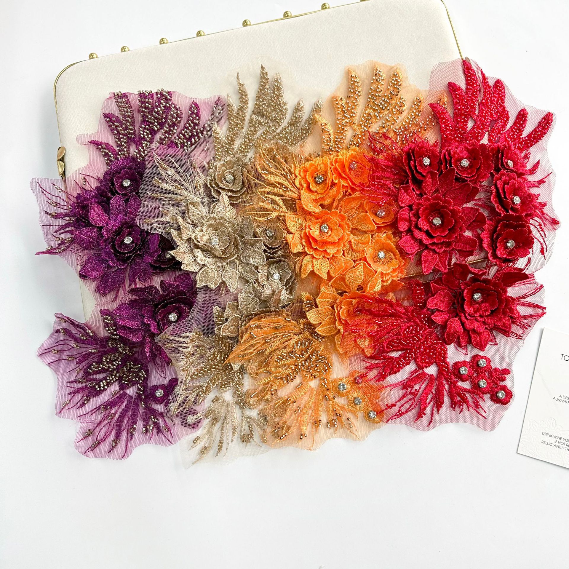 Nuevo bordado de malla, pegatinas de tela con cuentas, decoración de vestidos de novia, pegatinas de parche de flores, accesorios de ropa de bricolaje, ventas directas de fábrica image 3