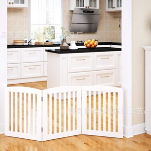 Cross-border Wooden Freestanding Foldable Pet Door Bar Wooden Fence Movable Isolation Door Bar Dog Fence