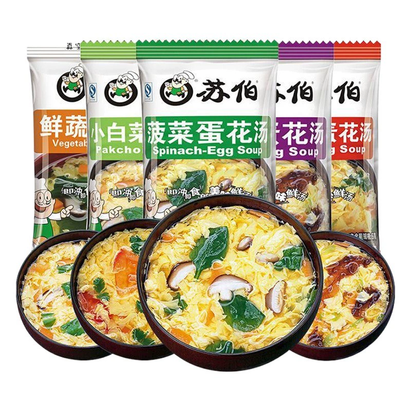 SuBo быстрорастворимый яичный суп 30 секунд мгновенный завтрак мгновенный сублимированный пакет супа 6 г