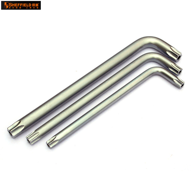 钢盾工具 S050706-S050755  L型加长带中孔花形扳手