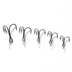 Subsonic 3X Black Nickel 3-Blade 50-Pack Hooks, Sharp Triple Jaws, Regular Anchor Hooks, Fishing Hooks Wholesale