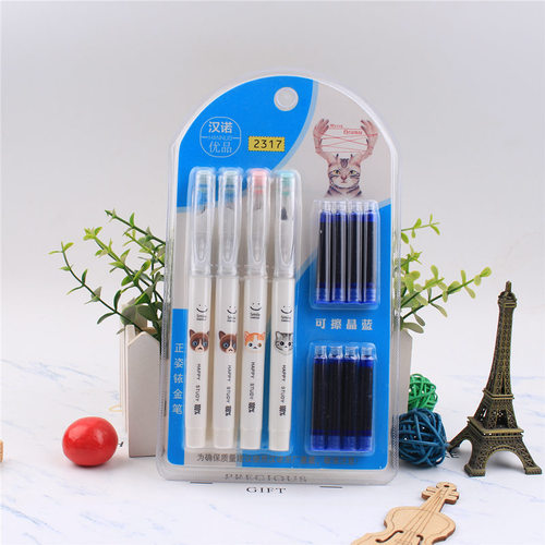 New cartoon interchangeable ink cartridge pen set creative student posture pen festival gift wholesale pen