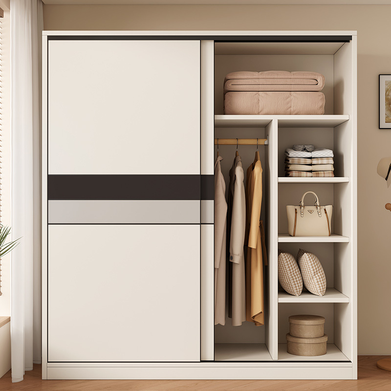 Wardrobe for Home Bedroom Rental Small Apartment 2025 New Simple Storage Children's Wardrobe Sliding Door Cabinet H^