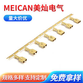 6.3平板带刺插簧 横连带 DJ623-6.3汽车连接线端子厂家供应