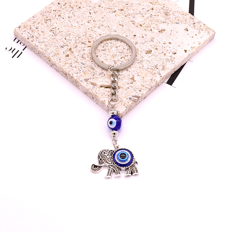 Alloy Material Elephant Pattern Ethnic Style Vintage Elephant Dolphin Eyes Animal Pendant Keychain